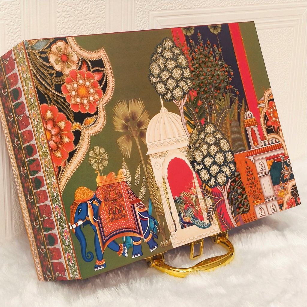 Mdf Premium Luxuries box With 6 salsa jars (9.5x13x3.5 Inches) 6JAR10011