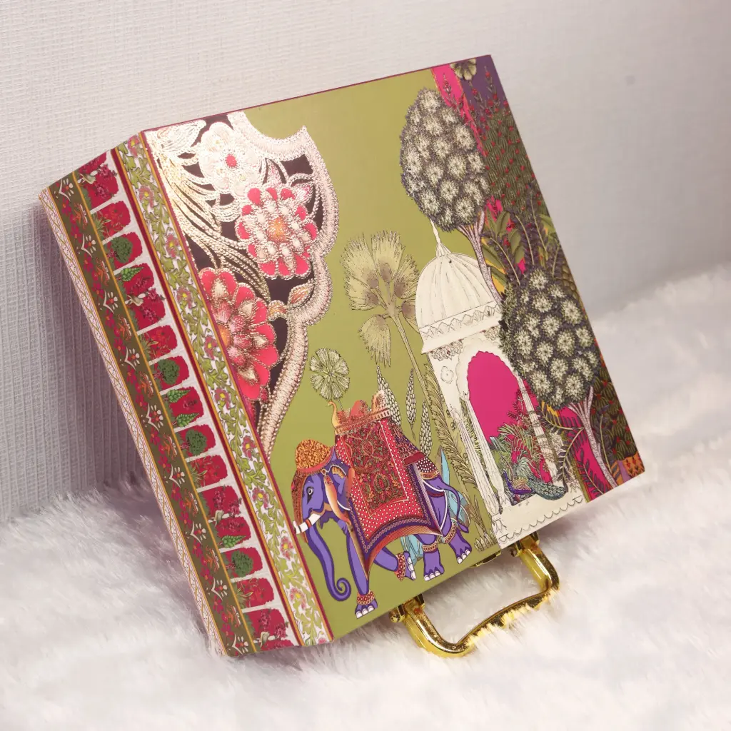 Mdf Premium Luxuries box With 4 salsa jars (9.5x9.5x3.5 Inches) 4JAR10019