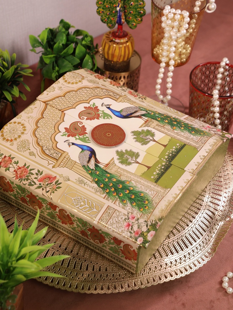 Premium Luxuries Rigid Box Doubel Door  With 4 salsa jars (9.5x9.5x3.5 Inches) 4JARDD002