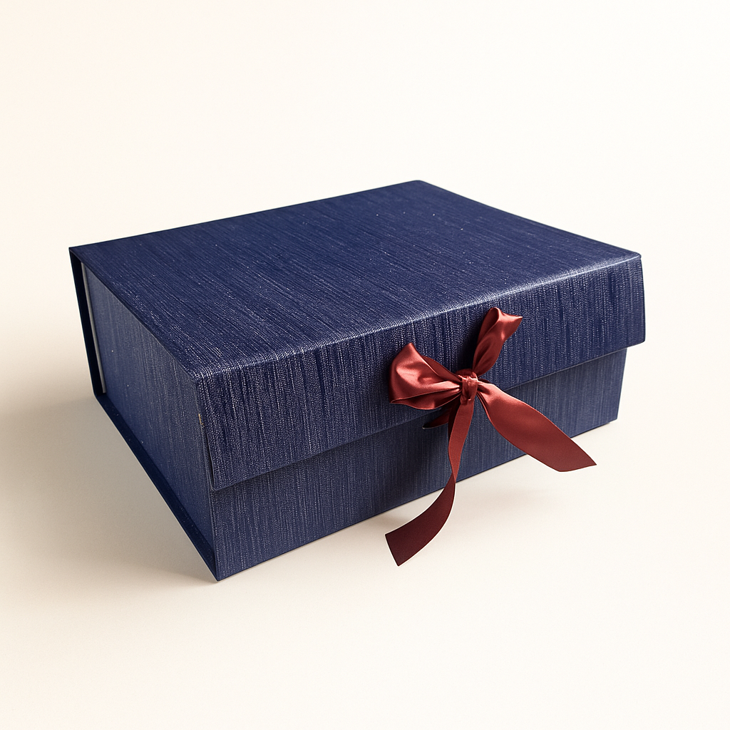 Gift Box |Rigid  foldabel box | Gift Hamper Boxes For Packaging, Satin Ribbon Hamper Boxes | Gift Cardboard Box Empty Gift Hamper Box Reusable Gift Boxes | Foldabel Box | SIZE 10x8x4 inches / 7018