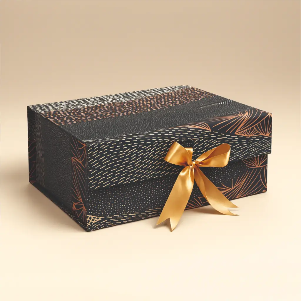 Gift Box |Rigid  foldabel box | Gift Hamper Boxes For Packaging, Satin Ribbon Hamper Boxes | Gift Cardboard Box Empty Gift Hamper Box Reusable Gift Boxes | Foldabel Box | SIZE 10x8x4 inches / 7024