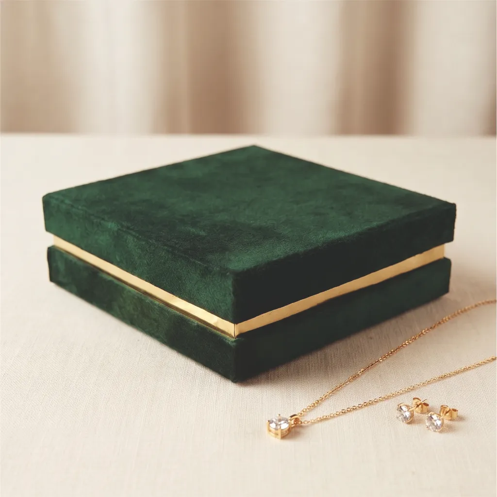VELVET BOXES GOLD FINISH | 6X6X1.5 INCH | PACK OF 5 | J62