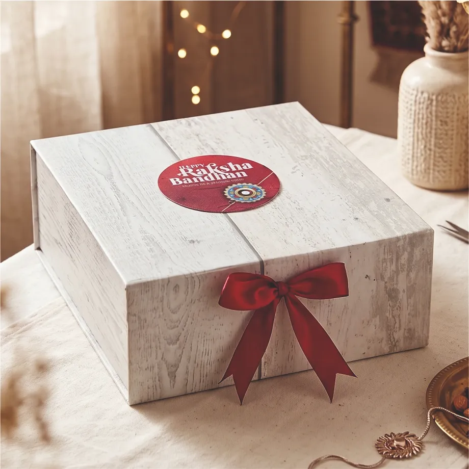 Rakhi Gift Box |Hamper Box Reusable Gift Boxes | Foldabel Box | 8x8x3.5 inches / 1047 (pack of 10)