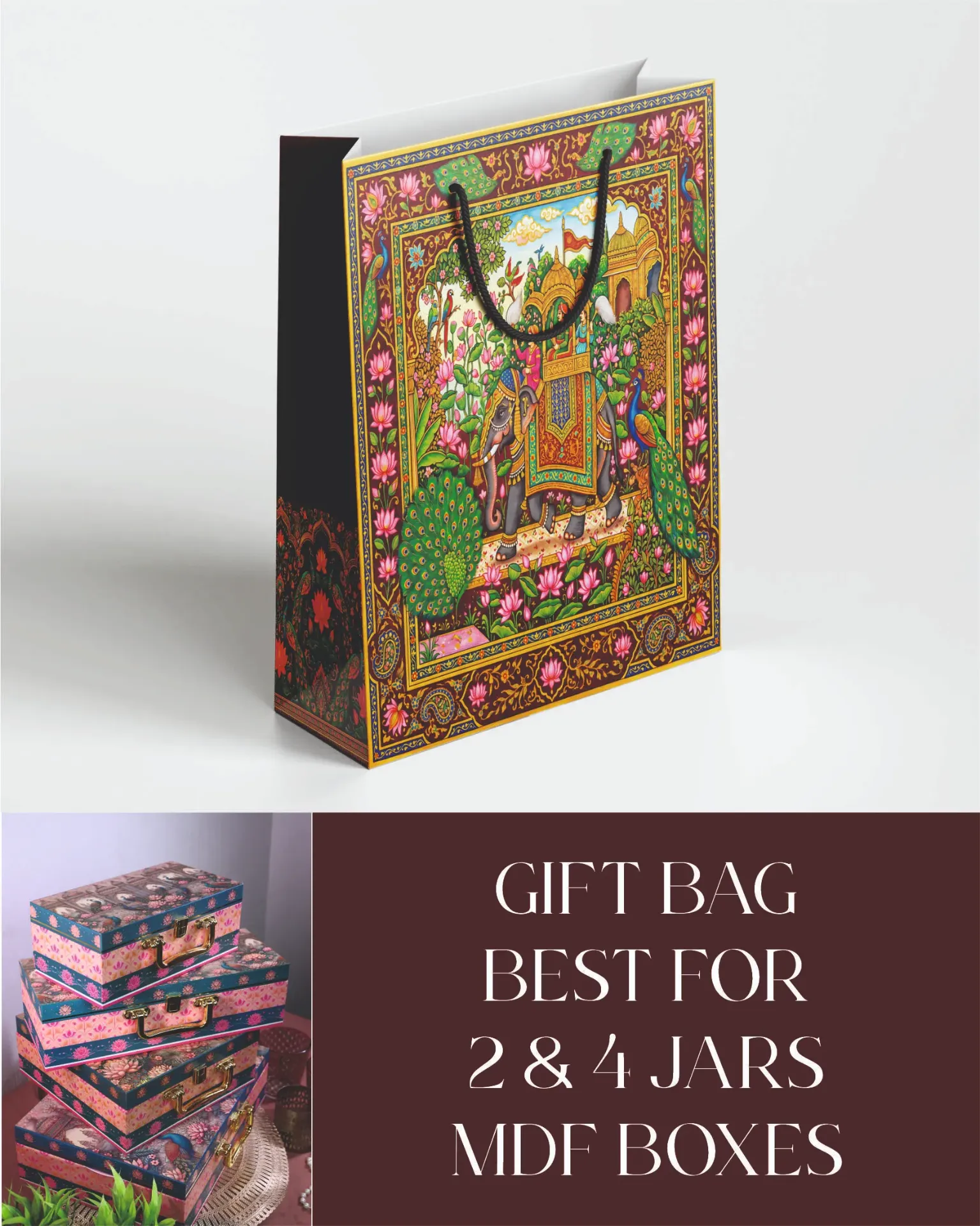 RAJWADI PRINT PAPER BAG BEST FOR 2&4 JARS (Pack of 10)